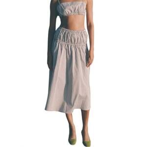 NEW PARI DESAI lusha skirt in espresso stripe